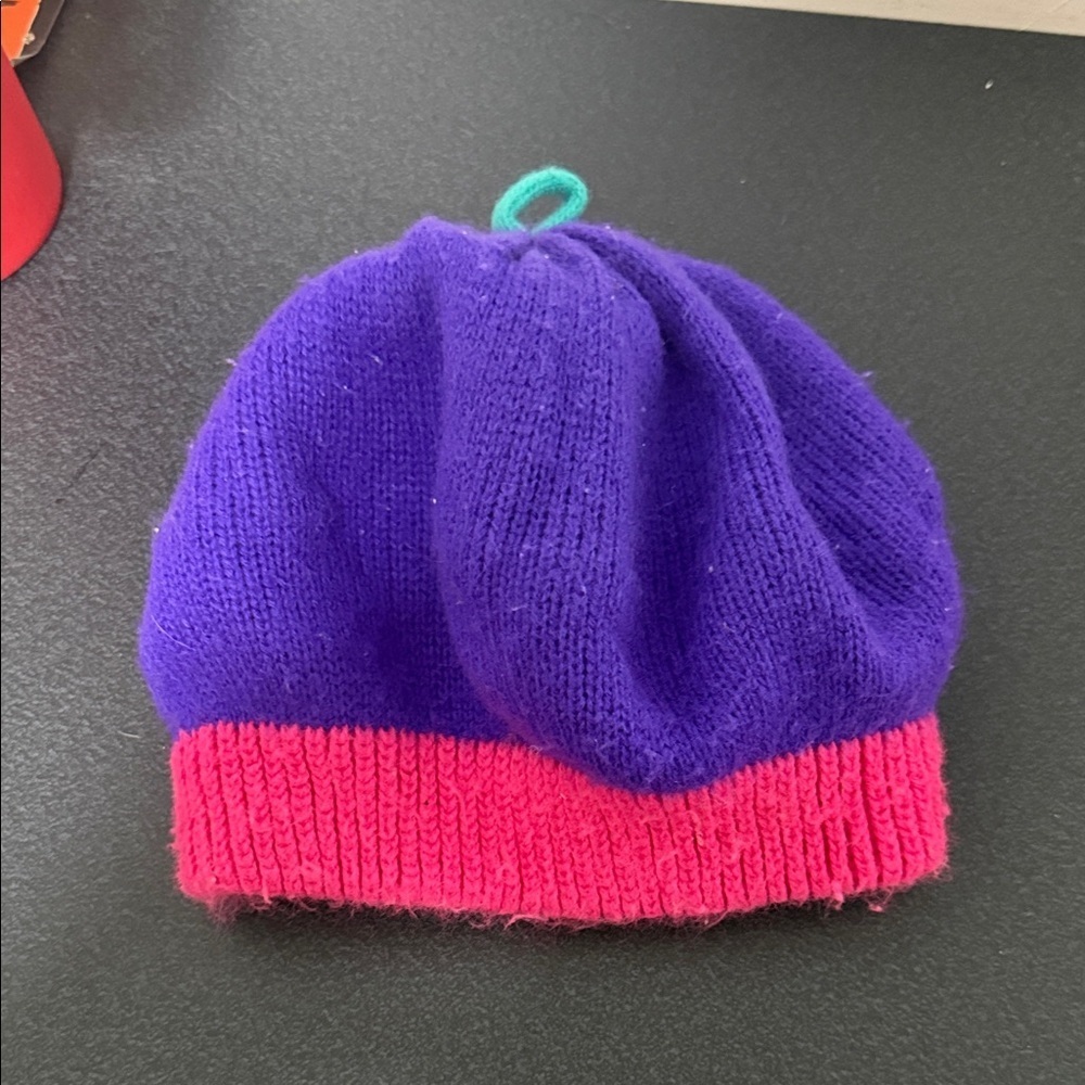 Gitano Purple and Pink Knit Hat 90’s